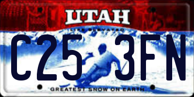 UT license plate C253FN