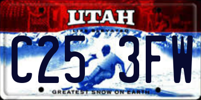 UT license plate C253FW