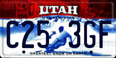 UT license plate C253GF