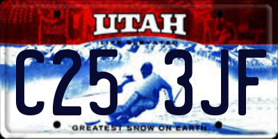 UT license plate C253JF