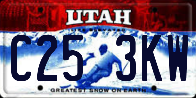UT license plate C253KW
