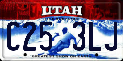 UT license plate C253LJ