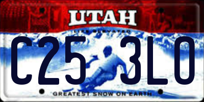 UT license plate C253LO