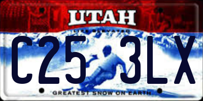 UT license plate C253LX