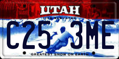 UT license plate C253ME