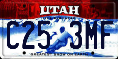 UT license plate C253MF