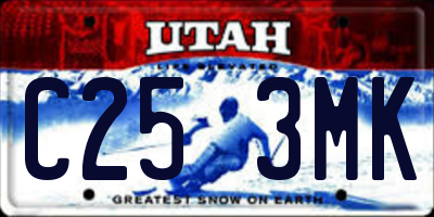 UT license plate C253MK