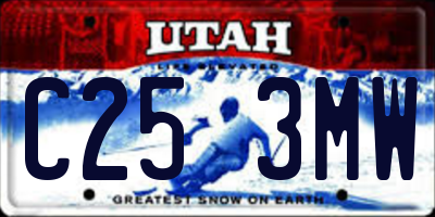 UT license plate C253MW