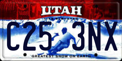 UT license plate C253NX