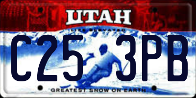 UT license plate C253PB
