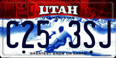 UT license plate C253SJ