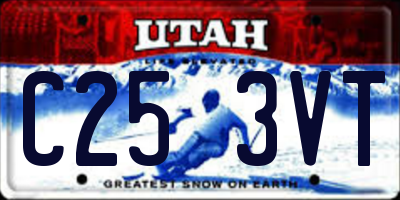 UT license plate C253VT
