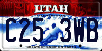 UT license plate C253WB