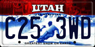 UT license plate C253WD