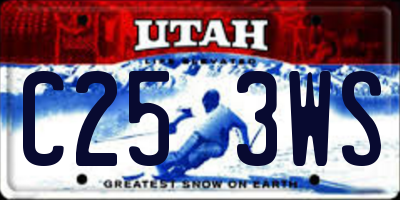 UT license plate C253WS