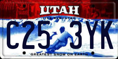 UT license plate C253YK