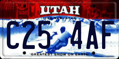 UT license plate C254AF