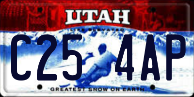 UT license plate C254AP
