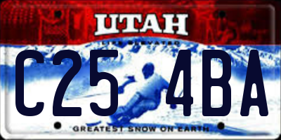 UT license plate C254BA