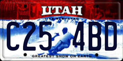 UT license plate C254BD