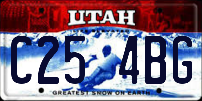 UT license plate C254BG