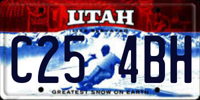 UT license plate C254BH