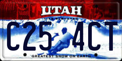 UT license plate C254CT