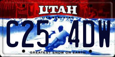 UT license plate C254DW