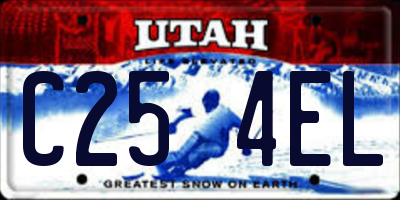 UT license plate C254EL