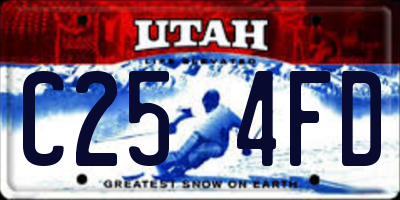 UT license plate C254FD