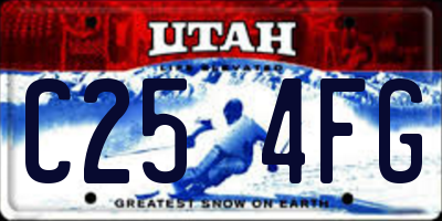 UT license plate C254FG
