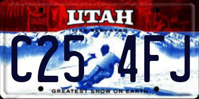 UT license plate C254FJ