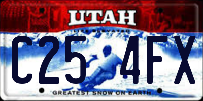 UT license plate C254FX