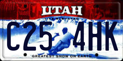 UT license plate C254HK