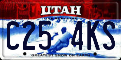 UT license plate C254KS
