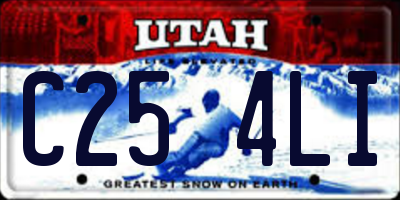 UT license plate C254LI