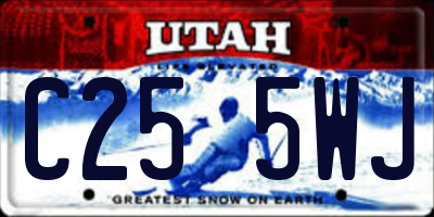 UT license plate C255WJ