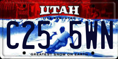 UT license plate C255WN