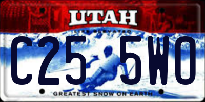 UT license plate C255WO