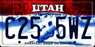 UT license plate C255WZ