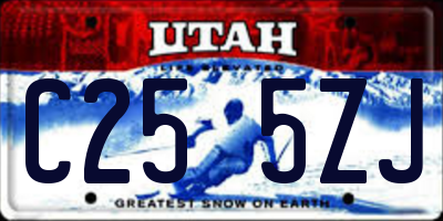 UT license plate C255ZJ
