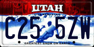 UT license plate C255ZW