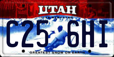 UT license plate C256HI