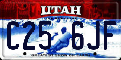 UT license plate C256JF