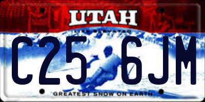 UT license plate C256JM