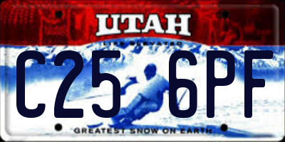 UT license plate C256PF