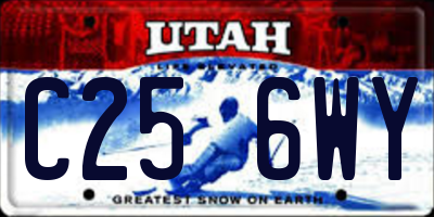 UT license plate C256WY