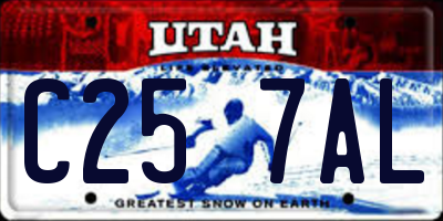 UT license plate C257AL