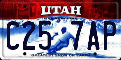 UT license plate C257AP