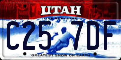 UT license plate C257DF